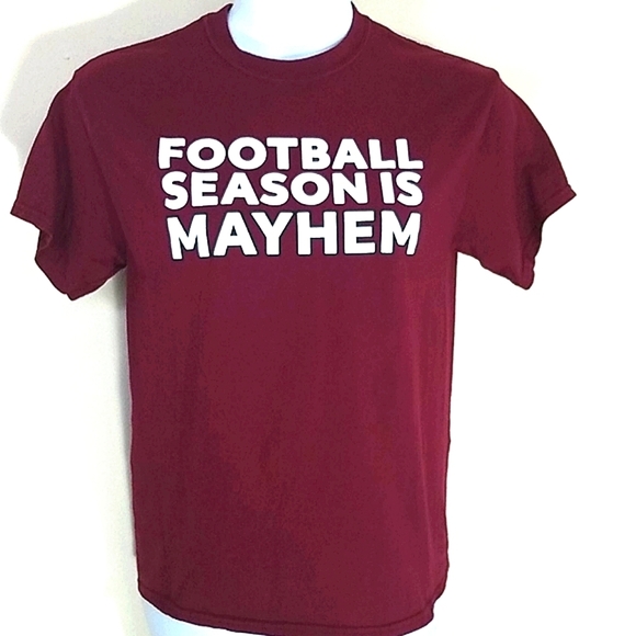 T-shirt top short sleeve Mens graphic print Football 100% cotton EUC - Picture 2 of 5